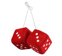 LUTER Pair of Plush Dice for Car Rearview Mirror, Red Car Interior Dice Vintage Plush Dice for Car Square Dice Car Mirror Hanging Accessories Dice Decor for Car Home and Office