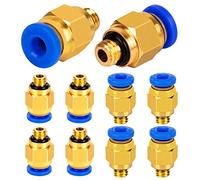 LUTER PC4-M6 Pneumatic Air Straight Quick Fitting(Pack of 10pcs), 4mm thread M6 Push to Connect for PTFE Tube 3D Printer Connector