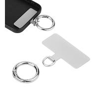 LUTER Phone Lanyard Tab, Sliver Iron Phone Tether Tab with 1 Mental Spring Ring Sturdy Portable Phone Lanyard Tether Tab for Cell Phone Replacement Part