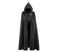 LUTER Raven Costume, 59 Inch Halloween Hooked Cloak Vampire Cloak Witch Cape Long Cape for Adults Men and Women Christmas Halloween Cosplay Costume (Black)