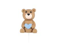 LUTER Teddy Bear Cake Topper, 2.8x1.8inch Teddy Bear Cake Decorations Baby Shower Cake Decorations for Anniversary Birthday Party Decoration (Brown)