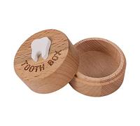 LUTER Tooth Fairy Box, 3D Wooden Tooth Box Keepsake Cute Tooth Holder Tooth Storage Box for Boys Girls