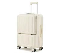 LUTFI Luggage Suitcases with Wheels USB Charging Port Luggage Expandable TSA Combination Lock Carry On Luggage Aluminum Frame Lightweight and Durable(Blanc,24inch)
