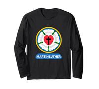 Luther Rose Heart Cross Symbol Coat of Arms Protestant Martin Luther Long Sleeve T-Shirt