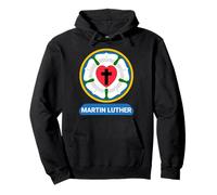 Luther Rose Heart Cross Symbol Coat of Arms Protestant Martin Luther Pullover Hoodie