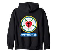 Luther Rose Heart Cross Symbol Coat of Arms Protestant Martin Luther Zip Hoodie