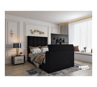 KDMD Luther Upholstered Black TV Bed Frame | Size: King KDMD Black King