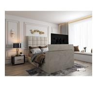 Luther Upholstered Pebble Tv Bed Frame