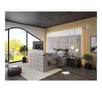 Luther Upholstered Pebble Tv Bed Frame