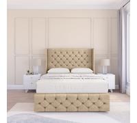Luthor Coniston Bed Set ,No Drawers & 54" Wingback Headboard Sloomy Cream King