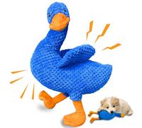 LUTICO Dog Toys for Large Dogs - Calming Duck Dog Toy for Small and Medium Breed to Keep Them Busy - Mellow Plush Puppy Toys with Squeaker and Crinkle Paper(Azure Medium)