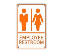 lutieger Employees Unisex Sign Metal Tin Signs Orange Garden Decor UV Printed for Garage Office Restaurants Fade Resistance Metal Retro Plaque Sign Gifts for Friends Family 12x8in