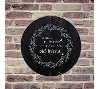 lutieger Personalized Farmhouse Garage Signs It Takes A Long Time to Grow an Old Friend Signs Birthday Graduation Gifts Present Metal Tin Sign for Shop Restaurants Business Home Decor 12x12in Round