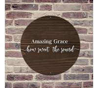 lutieger Personalized Metal Tin Sign Amazing Grace' How Sweet The Sound Wall Poster Tin Signs Garage Bathroom Indoor Man Cave Decor Sign Gift 12x12in Round