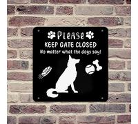 lutieger Please Keep Gate Closed Metal Tin Signs Solid No Trespassing Sign Garden Decor Weather-Resistant Aluminum Wall Art Fade Resistance for Carbon Office Garages Patio Thanksgiving Gifts 12x12in