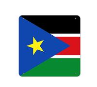 lutieger South Sudan Customized Metal Room Decor for Men for Indoor Patio Yard 12x12in Country Flag Patriotic Rustic Metal Sign for Kitchen Tin Signs