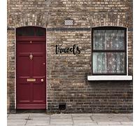 lutieger Travels Metal Tin Signs Garden Yard Decor Fade Resistance Easy to Mount Oil Paint Metal Wall Mounted Sign for Garage Office Cabon Restaurants Work Shop 16x16in Black