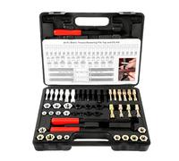 LUTIFIX 49PCS Thread Chaser Set,Thread Cleaner Rethreading Master Kit, Automotive UNC UNF & Metric Thread Restorer Tool,Thread Repair Kit with 22 Taps 24 Dies 3Thread Files
