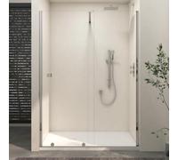 Luton 1200 x 800mm Wet Room Recessed Sliding Shower Enclosures Screen with White Stone Shower Tray 8mm Easy Clean Glass - 1950mm Tall