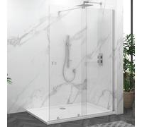 Luton 1600mm Walk in Sliding Shower Door Screen for Wet Room Cubicle Enclosures 8mm Toughened Safety Glass - 1950mm Tall