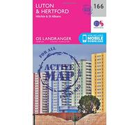 Luton & Hertford Map | Weatherproof | Hitchin & St Albans | Ordnance Survey | OS Landranger Active Map 166 | England | Walks | Cycling | Days Out | Maps | Adventure