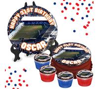 Luton Kenilworth Road Stadium PERSONALISED Edible Cupcake Toppers / 8" Inch Cake Wafer or Icing - Sports Football Fan Birthday Party Cake Decorations - Perfect for Brownies, Cookies, Muffins & More!