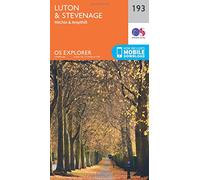 Luton & Stevenage Map | Hitchin & Ampthill | Ordnance Survey | OS Explorer Map 193 | England | Walks | Hiking | Maps | Adventure