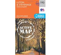 Luton & Stevenage Map | Weatherproof | Hitchin & Ampthill | Ordnance Survey | OS Explorer Active Map 193 | England | Walks | Hiking | Maps | Adventure