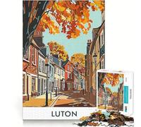 Luton Street Scene Jigsaw Puzzle for Adults 1000 Pieces Logic Fun Clear Hue Playful Challenge Santa Present (38x26cm)