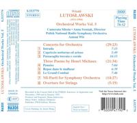 LUTOSLAWSKI: CONCERTO FOR ORCHESTRA; THREE POEMS; MI-PARTI NEW CD