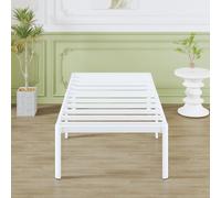 Lutown-Teen 3ft Single Bed Frame 46 cm High with Rounded Corners, Heavy Duty Metal Bed Frames Single with Steel Slats, Ample Storage Underneath, Noise