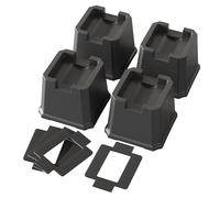 Lutown-Teen 4 Pack Bed Risers 3 Inch Heavy Duty, for Bed with Wheels, Black | Lift by 3", Fit 3.3-7.1cm Casters, Furniture Risers for Sofa, Table, 680kg Capacity, Non-slip Sponge Pads, Bottom Rubber Pads