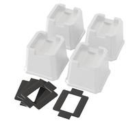 Lutown-Teen 4 Pack Bed Risers 3 Inch Heavy Duty, for Bed with Wheels, White