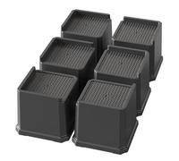 Lutown-Teen 6 Pack Bed Risers 4 Inch Heavy Duty Oversized Bed Furniture Elevators 1,500 lbs Lifts Up Riser for Sofa and Table, Black