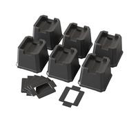 Lutown-Teen Bed Risers 3 Inch Heavy Duty 6 Pack Furniture Elevators Fits to Wheels of Bed, Sofa, Table and Couch, Black