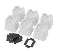 Lutown-Teen Bed Risers 3 Inch Heavy Duty 6 Pack Furniture Elevators Fits to Wheels of Bed, Sofa, Table and Couch, White