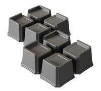 Lutown-Teen Bed Risers 3 Inch, Heavy Duty Sofa Lifter Blocks 8 Pack, Black | L-Shape Raisers, Fit Leg-type or Flat-bottom Furniture, Table, Add 3" Extra, 11.7x11.7x9.7 cm Total Size, 680kg Capacity