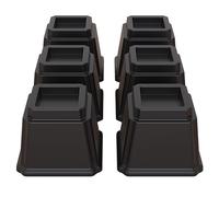 Lutown-Teen Bed Risers 4 inch Heavy Duty, 6 Pack Furniture Risers, Black | Lift by 4", Raisers for Chair, Sofa, Bed Frame, Table, Fit Legs under 7.1cm Thick, 16x16x11.9cm Total Size, 680kg Capacity