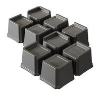 Lutown-Teen L-Shaped Bed Risers 3 Inch Heavy Duty 9 Pack Oversized Bed Furniture Elevators 1,500 lbs Lifts Up Riser for Sofa and Table, Black