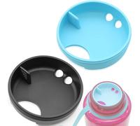 LUTQ 2-Pack Silicone Splashguard Compatible with Nalgene Splash Guard 32 oz 53mm Wide Mouth Water Bottle Accessories, Obsidian Black & Seafoam Blue