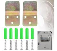 LUTQ 2-Set Wall Fan Mounting Bracket, Heavy Duty Wall Mounting Fan Bracket, Solid Steel Fan Wall Mount Bracket with Fastening Screws, Hidden Holder Bracket for Most Wall Fans - Male Plug Type