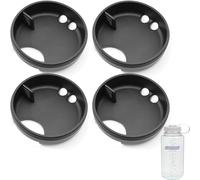 LUTQ 4-Pack Silicone Splashguard for Nalgene, Splashguard Lid Wide Mouth for Nalgene Splash Guard 32 oz Wide Mouth Water Bottle Accessories, Obsidian Black, for Wide-Necked Bottles with 53 mm Opening