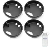 LUTQ 4-Pack Silicone Splashguard for Nalgene, Splashguard Lid Wide Mouth for Nalgene Splash Guard 32 oz Wide Mouth Water Bottle Accessories, Obsidian Black, for Wide-Necked Bottles with 53 mm Opening