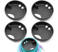 LUTQ 4 Pack Wide Mouth Easy Sipper Silicone Splash Guards, Obsidian Black
