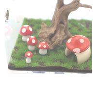 LUTQ 5 Pack Jumping Spider Habitat Decor with Mushroom Hide - Resin Spider Accessories and Enclosure Accessories