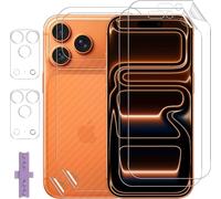 Lutree For iPhone 17 Pro Screen Protector, 2+2 + 2 Pieces TPU Screen Protector + Back Protective Film + Tempered Glass Camera Lens Protector, HD Anti-scratch Film