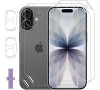 Lutree For iPhone 17 Screen Protector, 2 + 2 + 2 Pieces TPU Screen Protector + Back Protective Film + Tempered Glass Camera Lens Protector, HD Anti-scratch Film