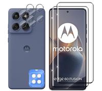 Lutree For Motorola Moto Edge 60 Fusion/Edge 60 Tempered Glass, 2+2 Pieces Screen Protector + Rear Camera Protector Film, HD Scratch-Proof Bubble-Free Tempered Glass Screen Protectors