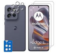 Lutree For Motorola Moto Edge 60 Neo/Edge 50 Neo Tempered Glass, 2+2 Pieces Screen Protector + Camera Film, HD Hardness 9H Anti-Scratch Bubble Free Screen Protector
