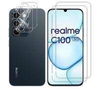 Lutree For Realme C100 5G for Tempered Glass Screen Protector, 2 + 2 Pieces Protective Glass + Camera Protection Film, 9H Hardness Anti-Scratch Screen Protector Bubble-Free HD Screen Protector